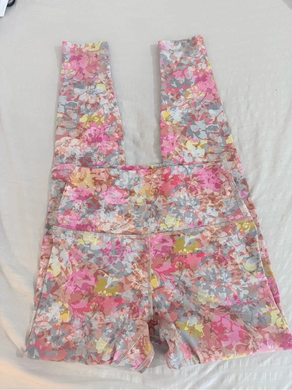 Lululemon Pull-On Leggings Multicolor Floral Knit Skinny Leg Activewear Sz Small